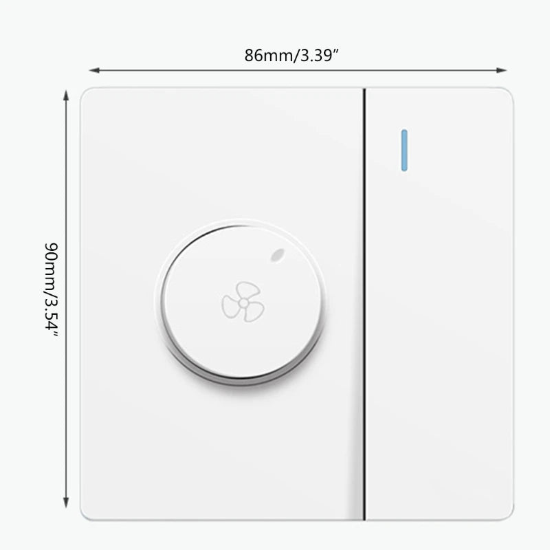 Variable Fan Speed Control with Switch Suit for Most Brand Ceiling Fans Electric Fans Speed Adjuster Replacement, White