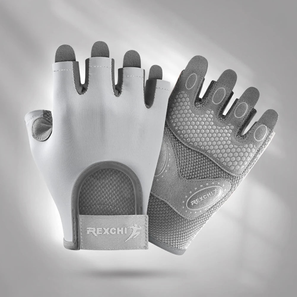 Cycling Gloves Women Fitness Gloves Gym Weightlifting Yoga Bodybuilding Training Thin Breathable Non-slip Half Finger Gloves