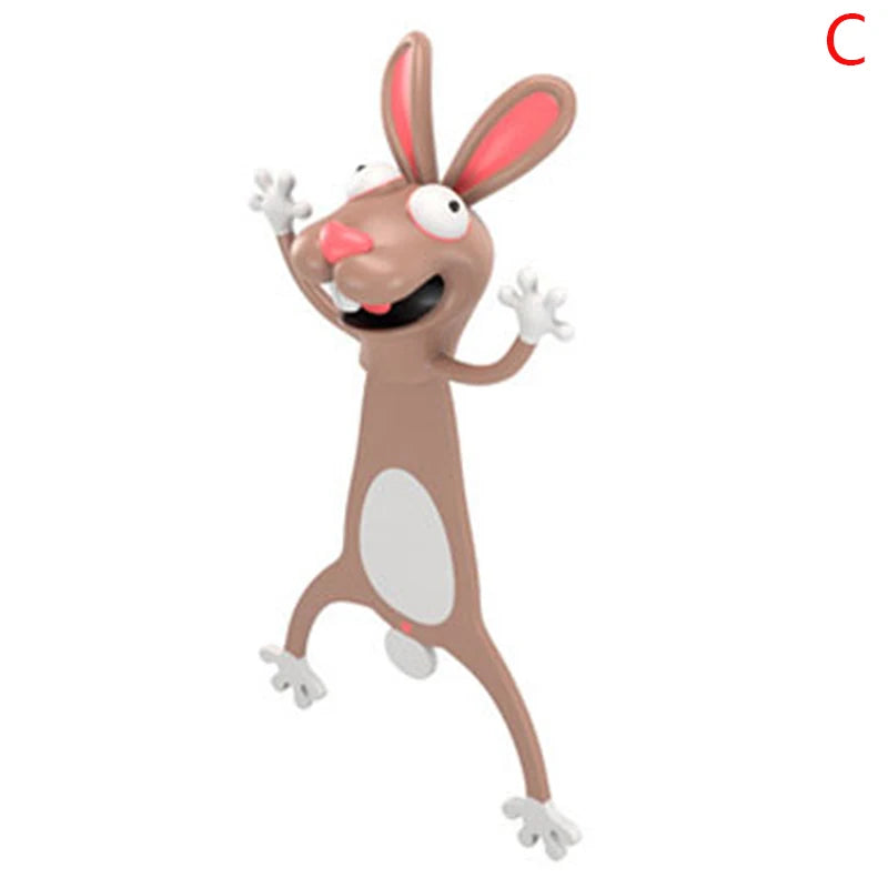 Cartoon Animal Bookmarks PVC 3D Stereo Wacky Book Markers Student Stationery Gifts Party Gift