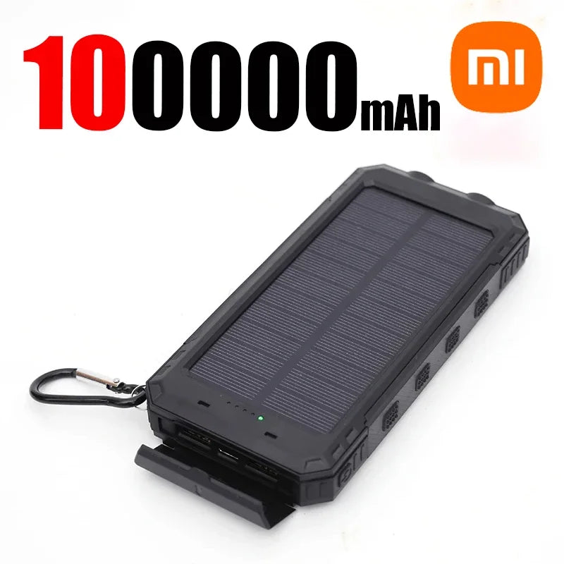 Xiaomi Solar Power Bank 200000mAh Portable Charging Poverbank External Battery Charger Strong Light LDE Light for iphone samsung