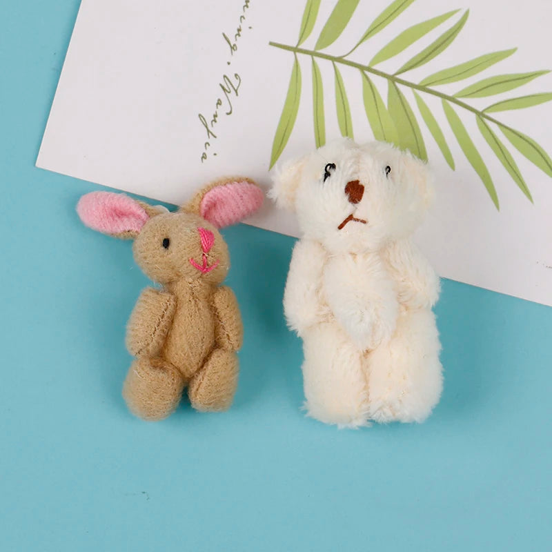 High Quality 5cm Soft Mini Plush Rabbit dollhouse Miniature Accessories Animal Toy Furniture for Doll Home Decoration 1pc