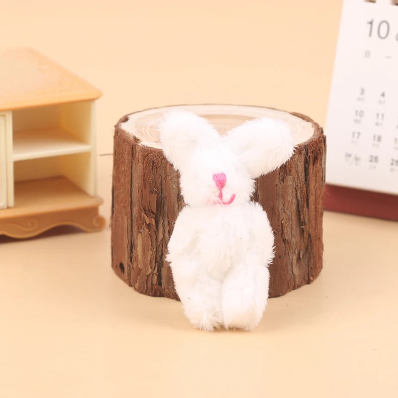 High Quality 5cm Soft Mini Plush Rabbit dollhouse Miniature Accessories Animal Toy Furniture for Doll Home Decoration 1pc