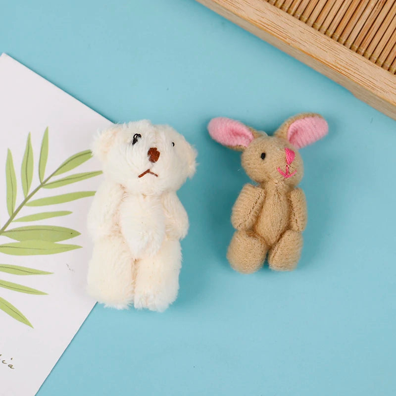 High Quality 5cm Soft Mini Plush Rabbit dollhouse Miniature Accessories Animal Toy Furniture for Doll Home Decoration 1pc