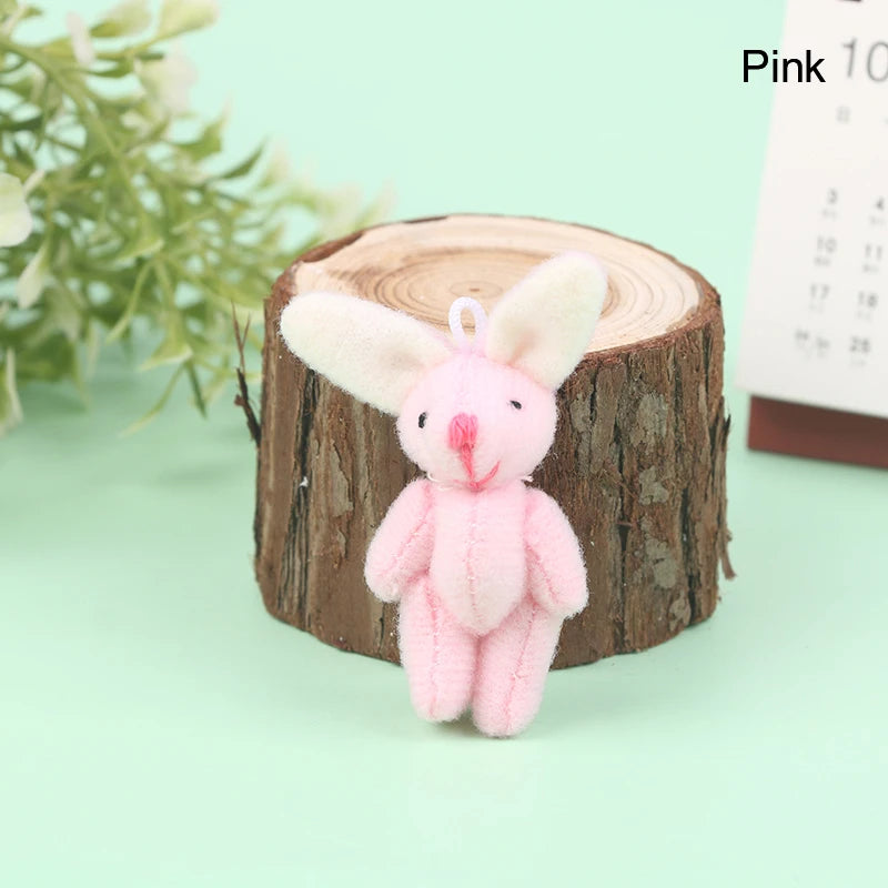 High Quality 5cm Soft Mini Plush Rabbit dollhouse Miniature Accessories Animal Toy Furniture for Doll Home Decoration 1pc