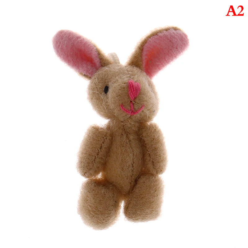 High Quality 5cm Soft Mini Plush Rabbit dollhouse Miniature Accessories Animal Toy Furniture for Doll Home Decoration 1pc