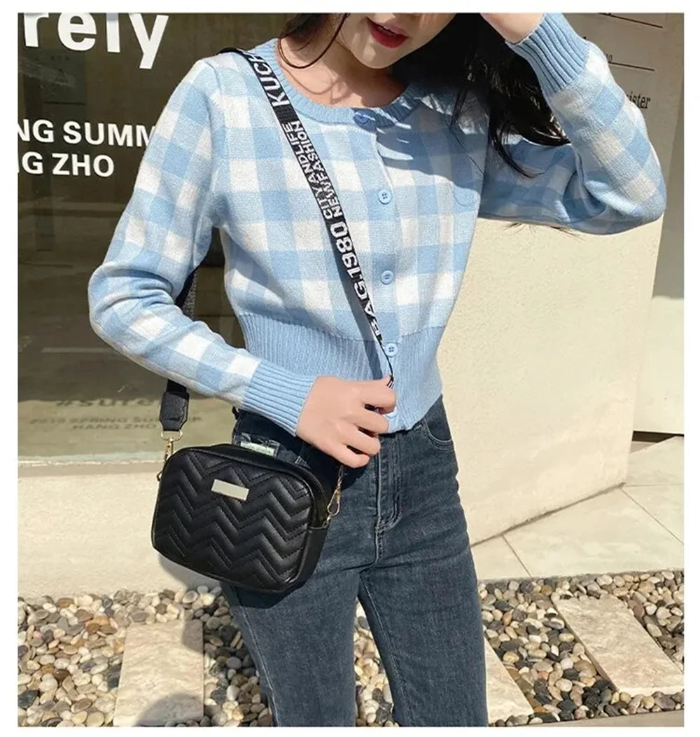 1Pcs Messenger Bag for Women Trend Lingge Embroidery Camera Female Shoulder Bag Fashion Ladies Crossbody Bags Bags for Wome