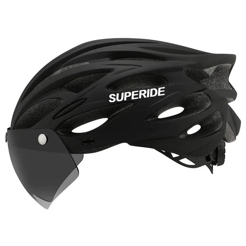 SUPERIDE Men Women Cycling Helmet with Magnetic Goggles & Sun Visor Sports Ultralight Road Bike MTB Bicycle Helmet