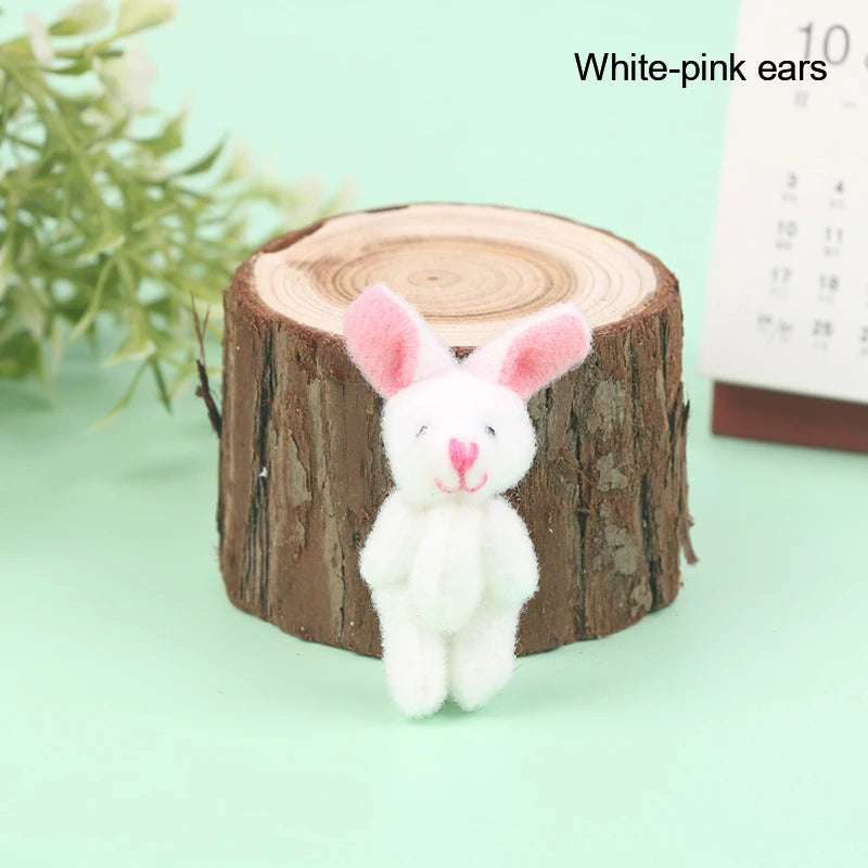 High Quality 5cm Soft Mini Plush Rabbit dollhouse Miniature Accessories Animal Toy Furniture for Doll Home Decoration 1pc