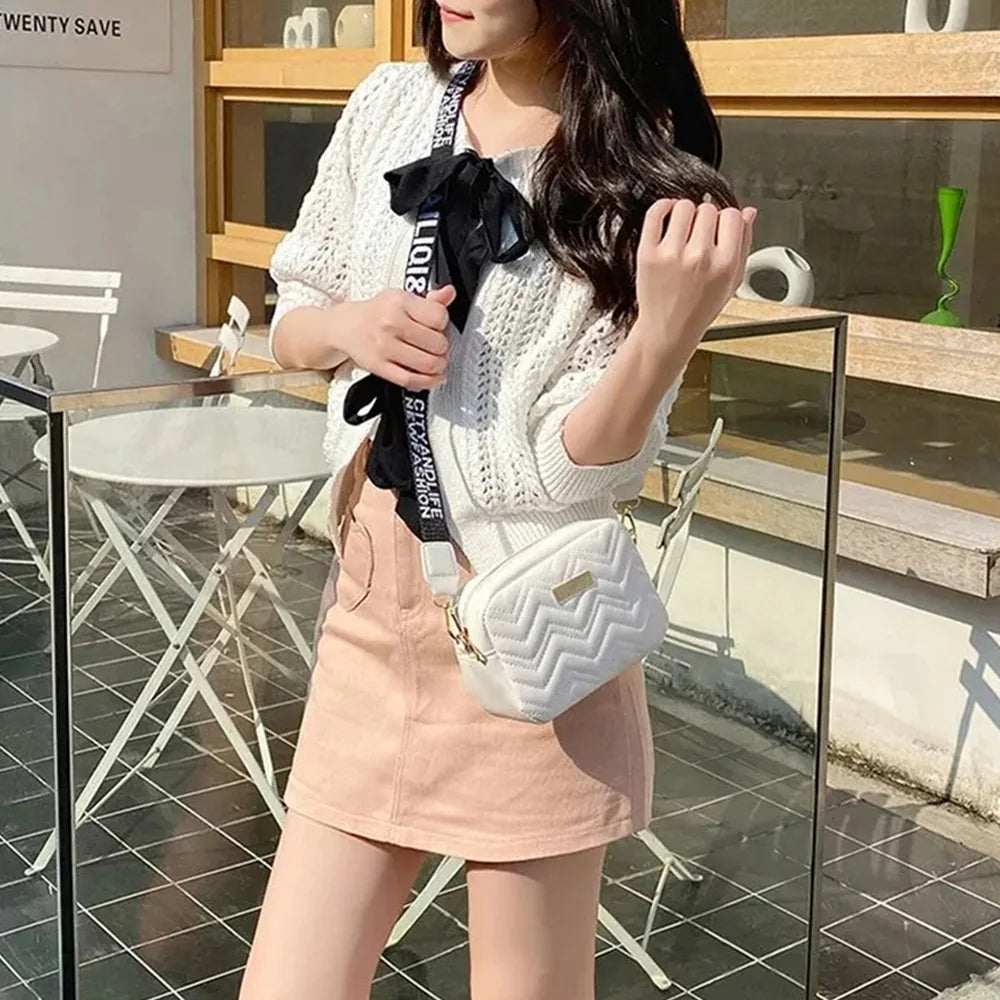 1Pcs Messenger Bag for Women Trend Lingge Embroidery Camera Female Shoulder Bag Fashion Ladies Crossbody Bags Bags for Wome