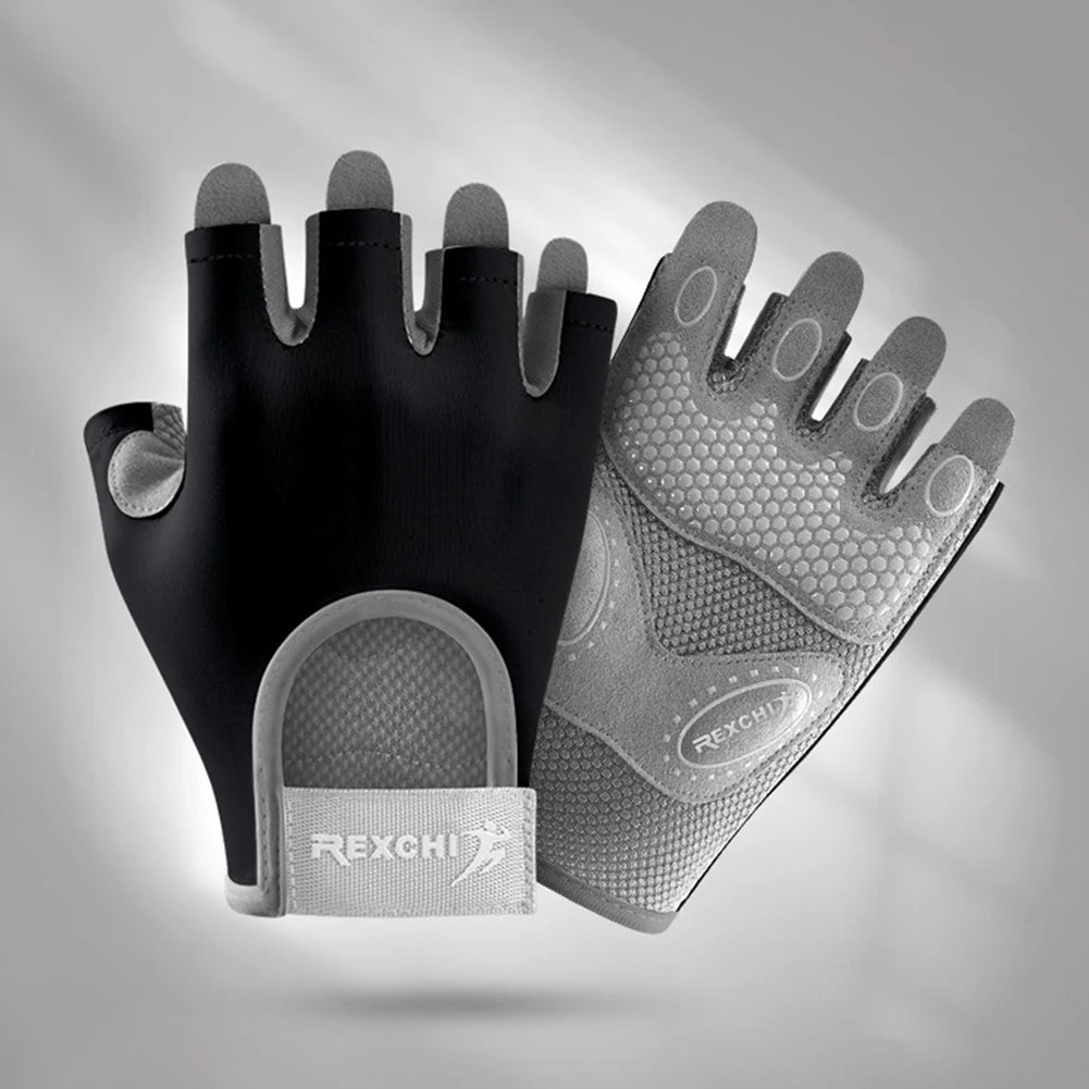 Cycling Gloves Women Fitness Gloves Gym Weightlifting Yoga Bodybuilding Training Thin Breathable Non-slip Half Finger Gloves