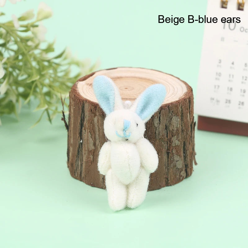 High Quality 5cm Soft Mini Plush Rabbit dollhouse Miniature Accessories Animal Toy Furniture for Doll Home Decoration 1pc