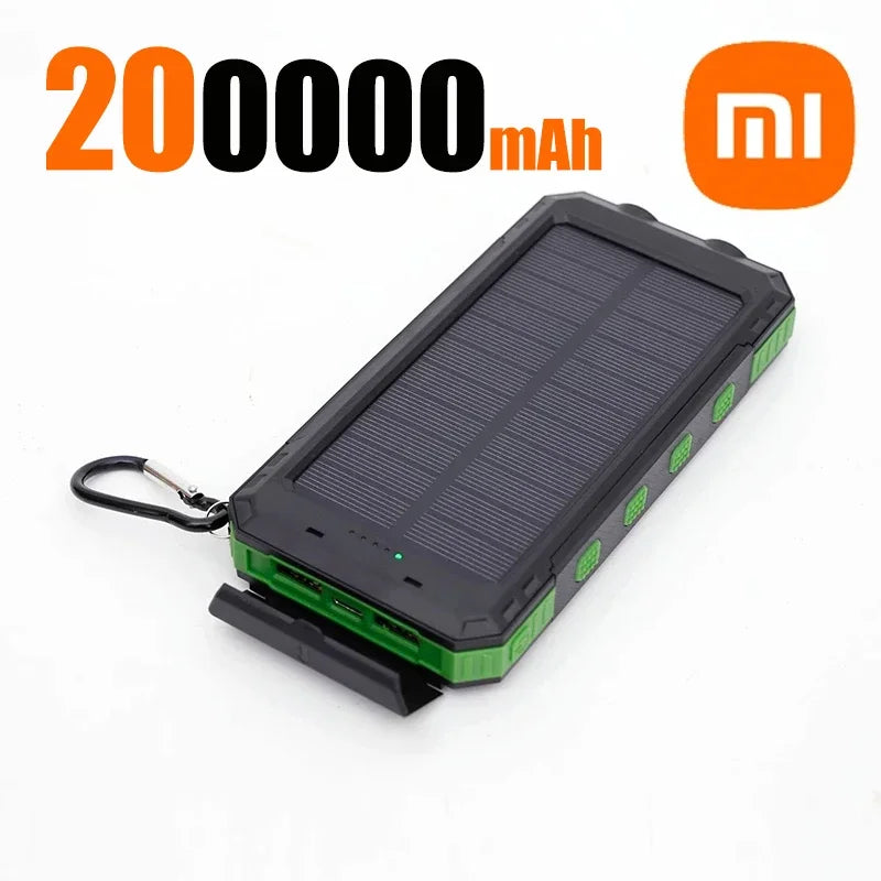 Xiaomi Solar Power Bank 200000mAh Portable Charging Poverbank External Battery Charger Strong Light LDE Light for iphone samsung