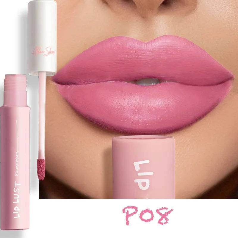 10 Colors Nude Pink Lip Gloss Waterproof Matte Liquid Lipstick Long Lasting Non Sticky Cup Sexy Red Lip Tint Makeup Cosmetics