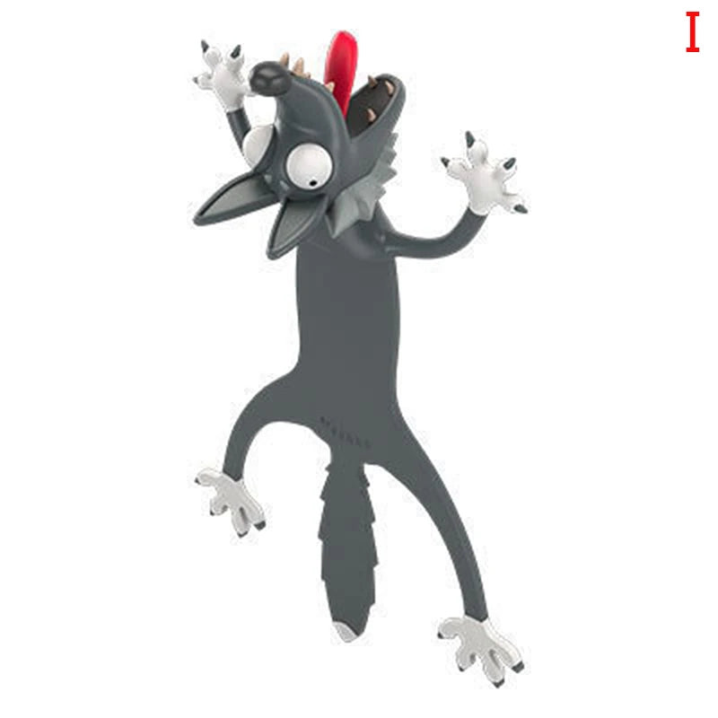 Cartoon Animal Bookmarks PVC 3D Stereo Wacky Book Markers Student Stationery Gifts Party Gift
