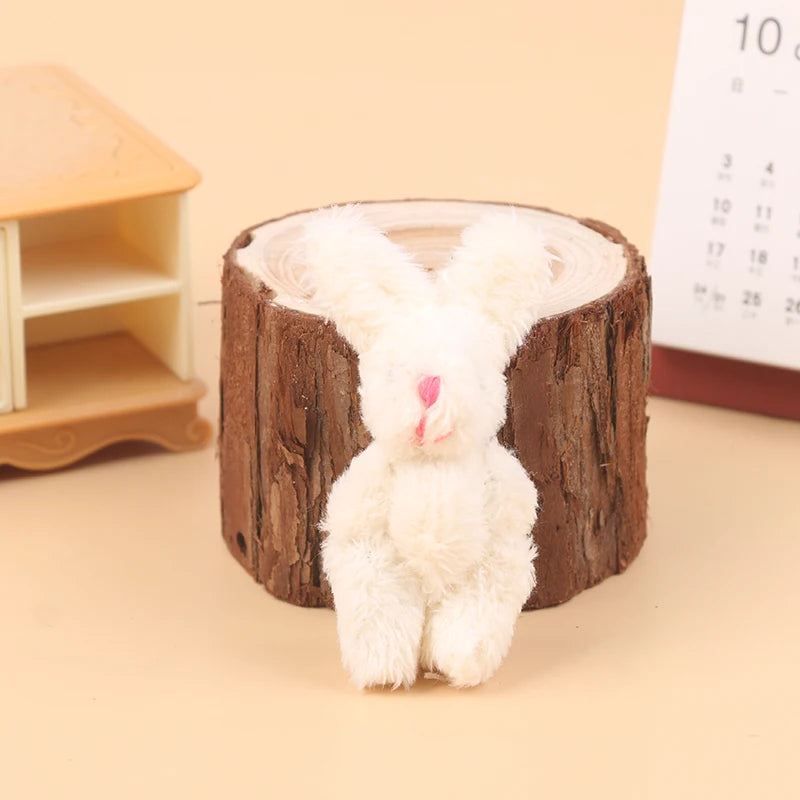 High Quality 5cm Soft Mini Plush Rabbit dollhouse Miniature Accessories Animal Toy Furniture for Doll Home Decoration 1pc