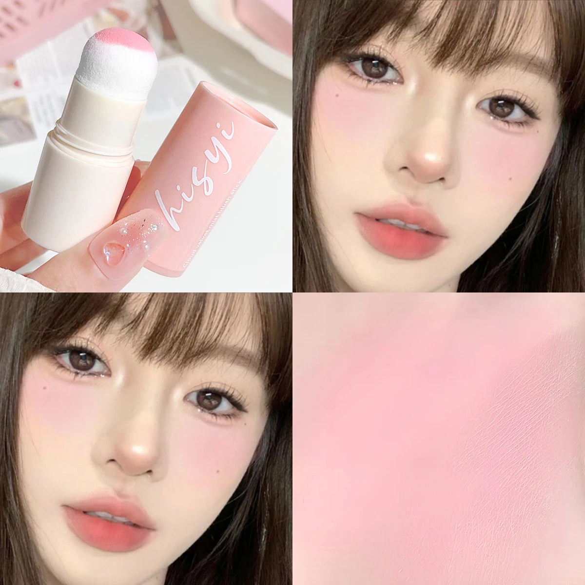 Cloud Soft Matte Blush Stick for a vibrant, brightening, natural bare makeup look, enhancing flawless skin tone