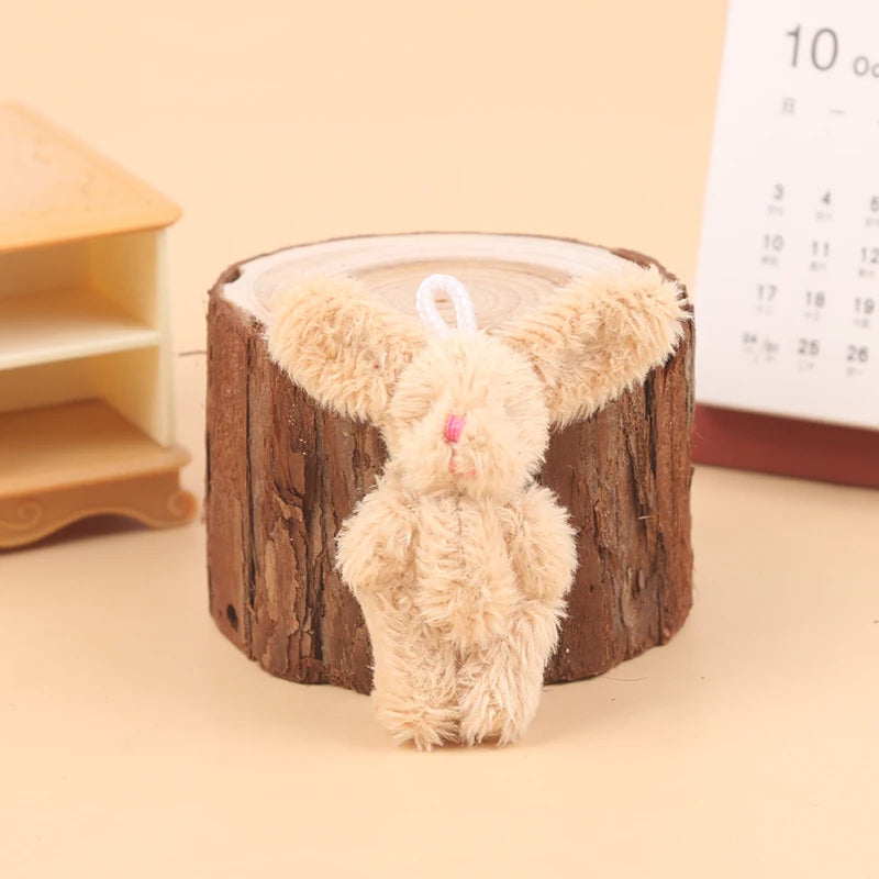 High Quality 5cm Soft Mini Plush Rabbit dollhouse Miniature Accessories Animal Toy Furniture for Doll Home Decoration 1pc