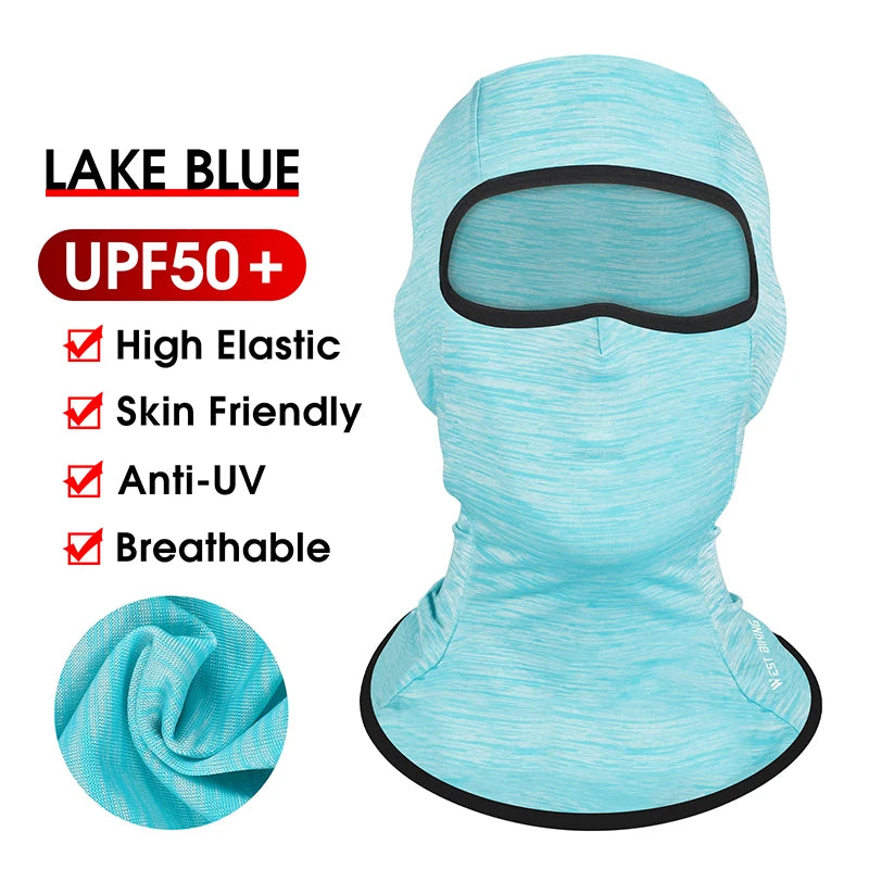 WEST BIKING Cycling Cap Summer Cooling Summer Sunscreen Sport Balaclava UV Protection Bike Motorcycle Full Face Cover Headwear