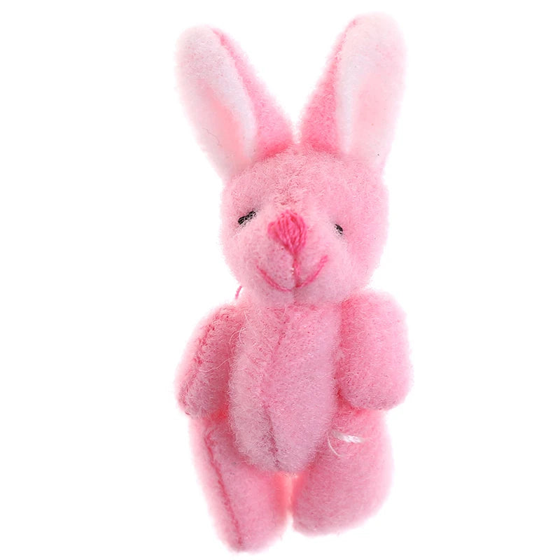 High Quality 5cm Soft Mini Plush Rabbit dollhouse Miniature Accessories Animal Toy Furniture for Doll Home Decoration 1pc