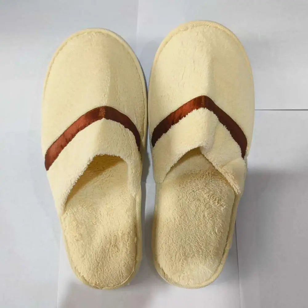 1Pair Coral fleece Men Women Cheap Hotel Slippers Cotton Slides Home Travel SPA Slipper Hospitality Comfort Home Guest Shoes