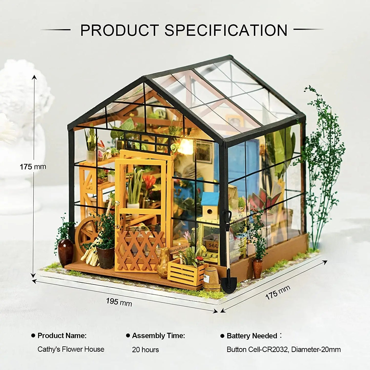 Robotime DIY Doll House with Furniture Children Adult Green Miniature Dollhouse Wooden Kits Assemble Toy Xmas Brithday Gifts