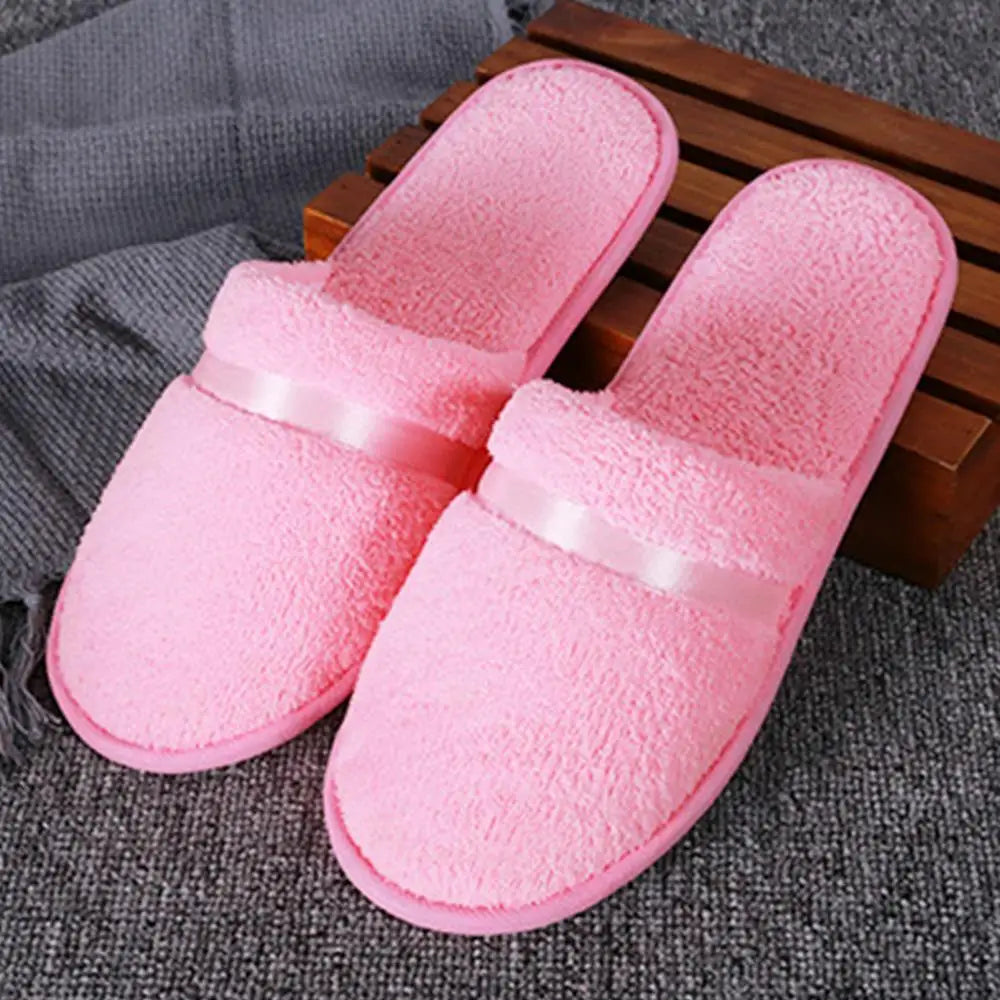 1Pair Coral fleece Men Women Cheap Hotel Slippers Cotton Slides Home Travel SPA Slipper Hospitality Comfort Home Guest Shoes
