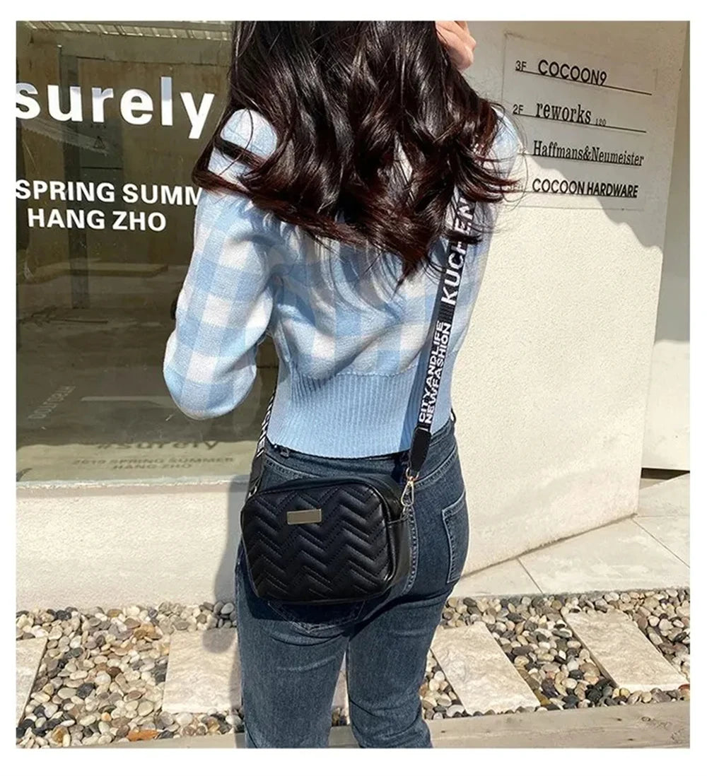 1Pcs Messenger Bag for Women Trend Lingge Embroidery Camera Female Shoulder Bag Fashion Ladies Crossbody Bags Bags for Wome