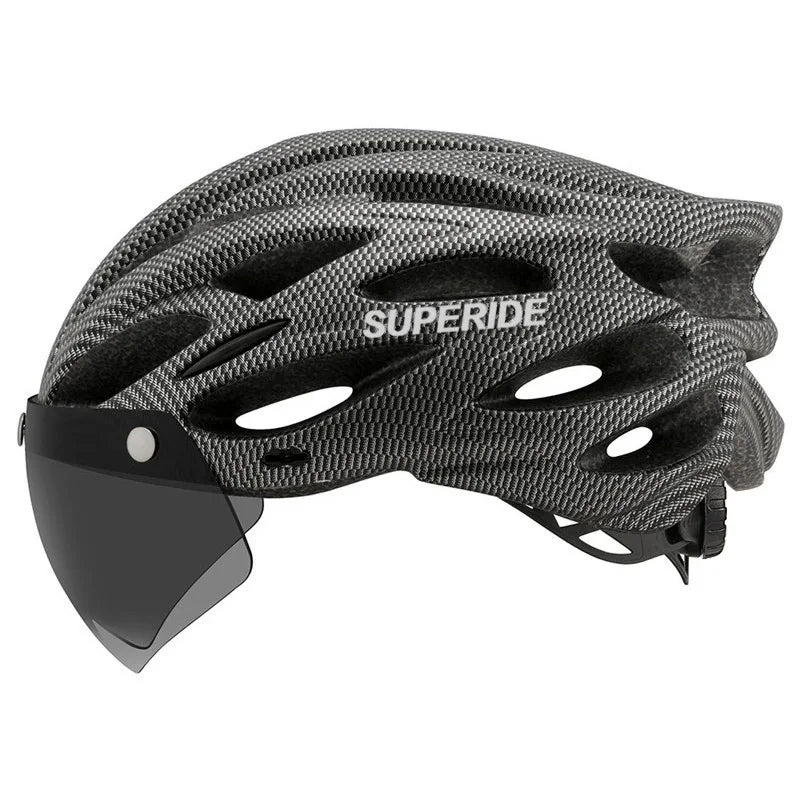 SUPERIDE Men Women Cycling Helmet with Magnetic Goggles & Sun Visor Sports Ultralight Road Bike MTB Bicycle Helmet