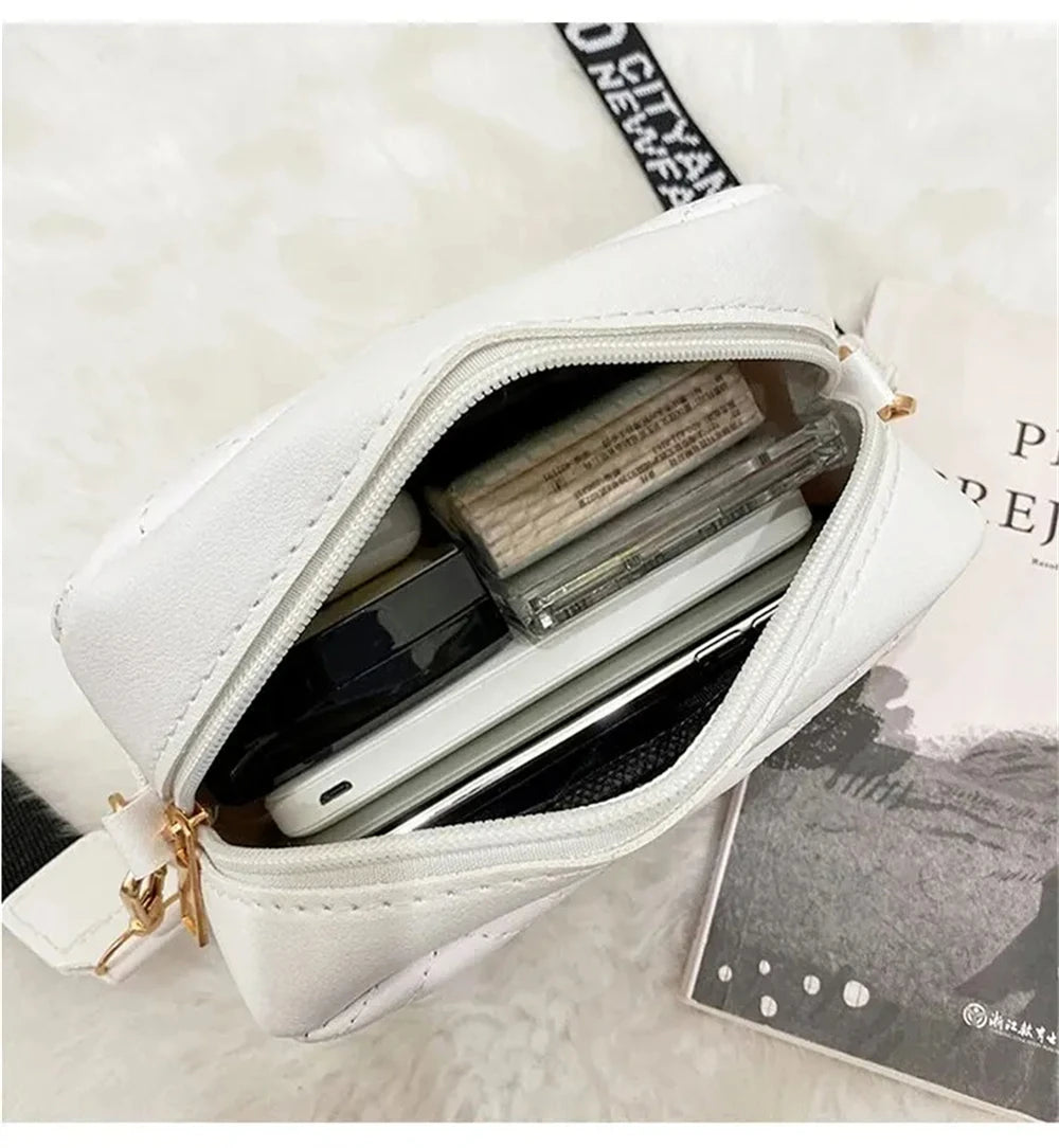 1Pcs Messenger Bag for Women Trend Lingge Embroidery Camera Female Shoulder Bag Fashion Ladies Crossbody Bags Bags for Wome