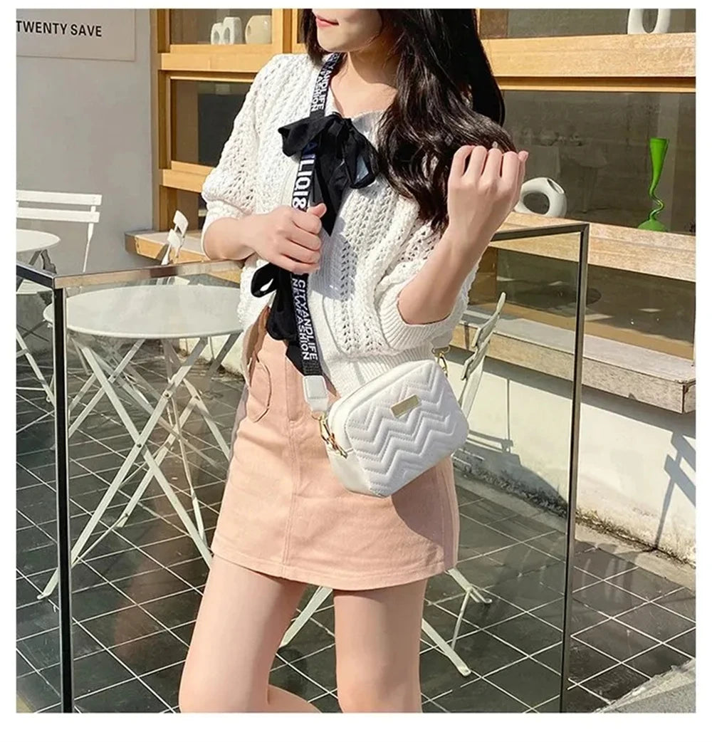 1Pcs Messenger Bag for Women Trend Lingge Embroidery Camera Female Shoulder Bag Fashion Ladies Crossbody Bags Bags for Wome