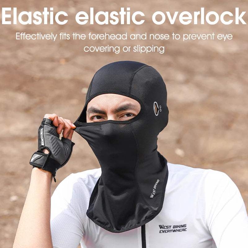 WEST BIKING Cycling Cap Summer Cooling Summer Sunscreen Sport Balaclava UV Protection Bike Motorcycle Full Face Cover Headwear