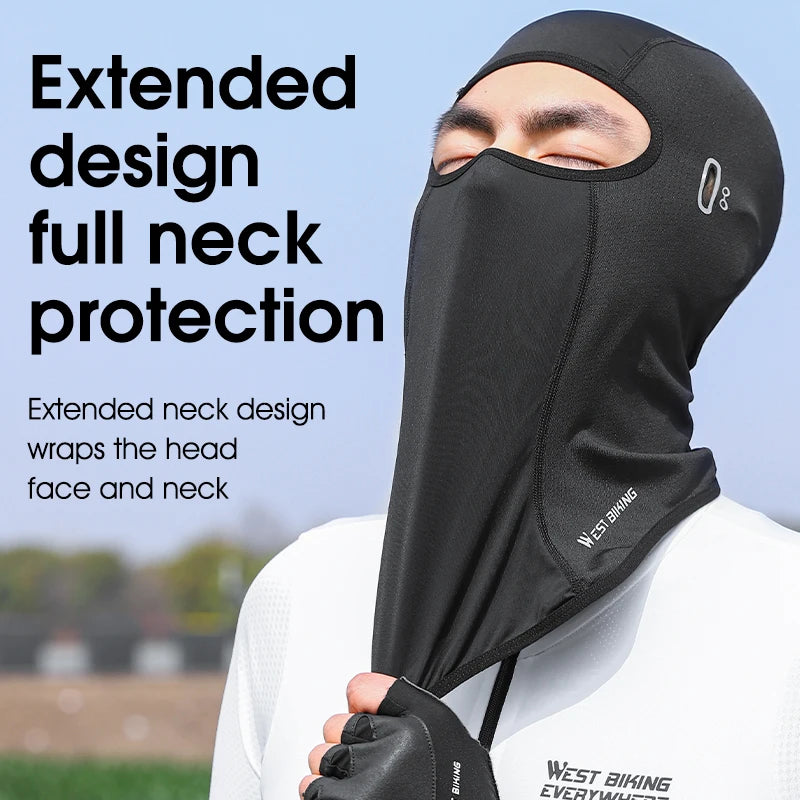 WEST BIKING Cycling Cap Summer Cooling Summer Sunscreen Sport Balaclava UV Protection Bike Motorcycle Full Face Cover Headwear