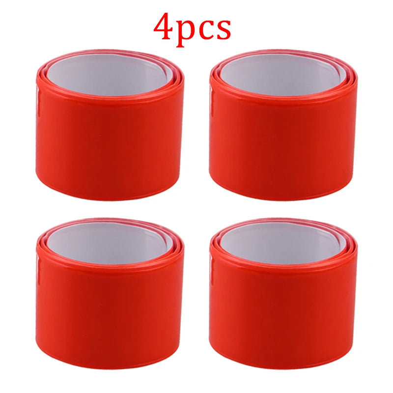 4Pcs Cycling Reflective Tape For Wrist Arm Ankle Leg Safety Strips Warning Wristband Outdoor Running Fishing Fluorescent Band