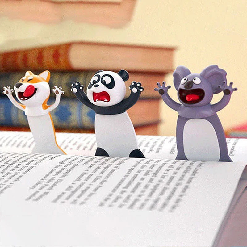 Cartoon Animal Bookmarks PVC 3D Stereo Wacky Book Markers Student Stationery Gifts Party Gift