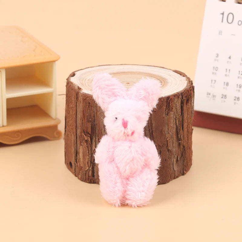 High Quality 5cm Soft Mini Plush Rabbit dollhouse Miniature Accessories Animal Toy Furniture for Doll Home Decoration 1pc