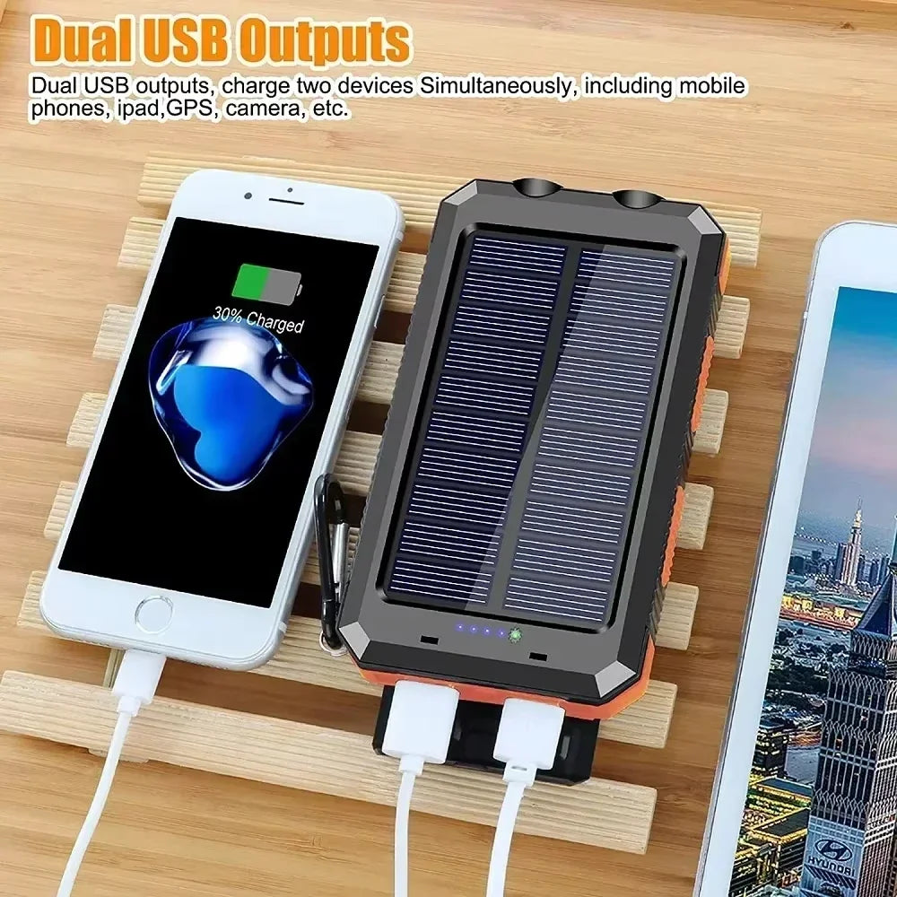 Xiaomi Solar Power Bank 200000mAh Portable Charging Poverbank External Battery Charger Strong Light LDE Light for iphone samsung