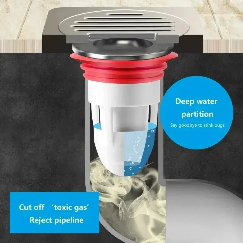 1-2PCS sewer pest control device with no odor device triple insect and blockage prevention and odor prevention device core