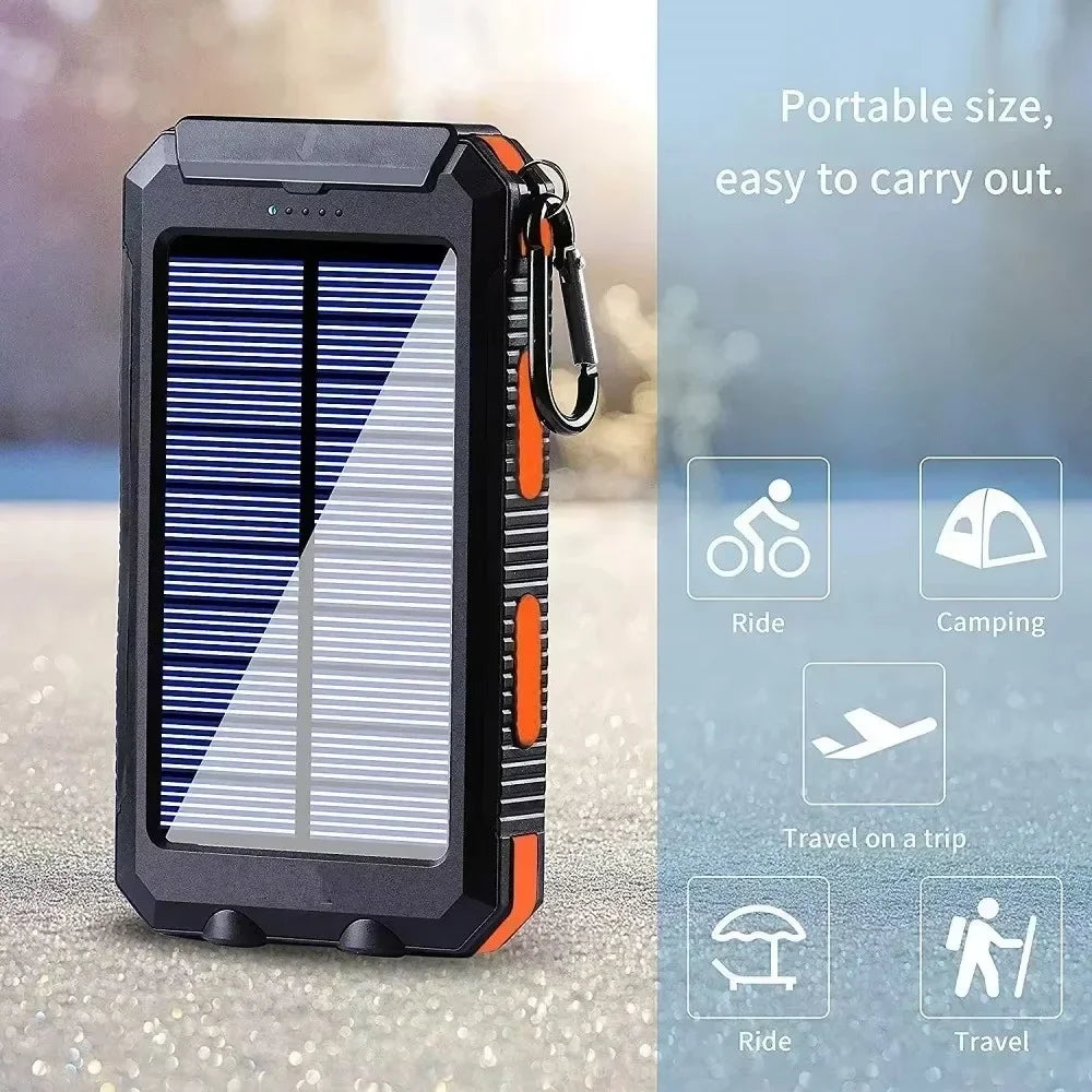 Xiaomi Solar Power Bank 200000mAh Portable Charging Poverbank External Battery Charger Strong Light LDE Light for iphone samsung