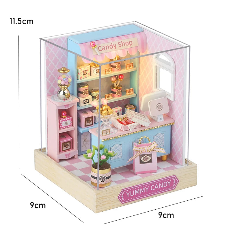 Mini Doll House Kit DIY Flower House Handmade 3D Puzzle Assembly Building Model Toys Home Bedroom Decoration with Furniture Gift