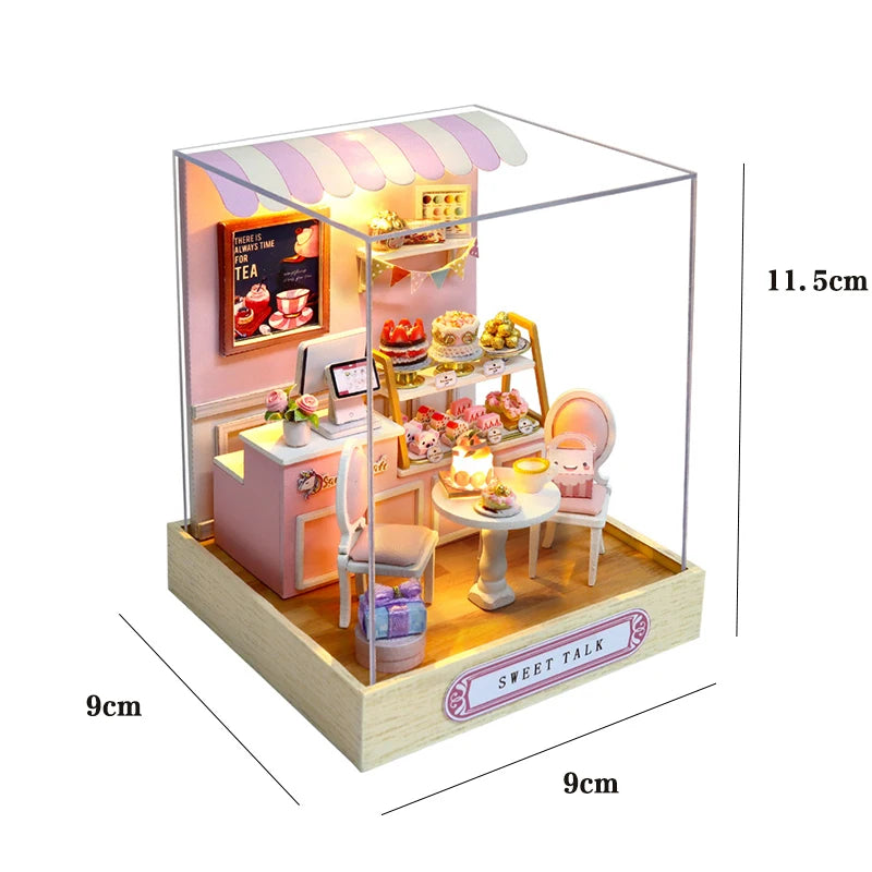 Mini Doll House Kit DIY Flower House Handmade 3D Puzzle Assembly Building Model Toys Home Bedroom Decoration with Furniture Gift