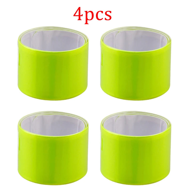 4Pcs Cycling Reflective Tape For Wrist Arm Ankle Leg Safety Strips Warning Wristband Outdoor Running Fishing Fluorescent Band