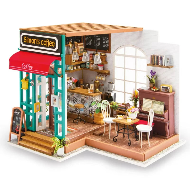 Robotime DIY Doll House with Furniture Children Adult Green Miniature Dollhouse Wooden Kits Assemble Toy Xmas Brithday Gifts