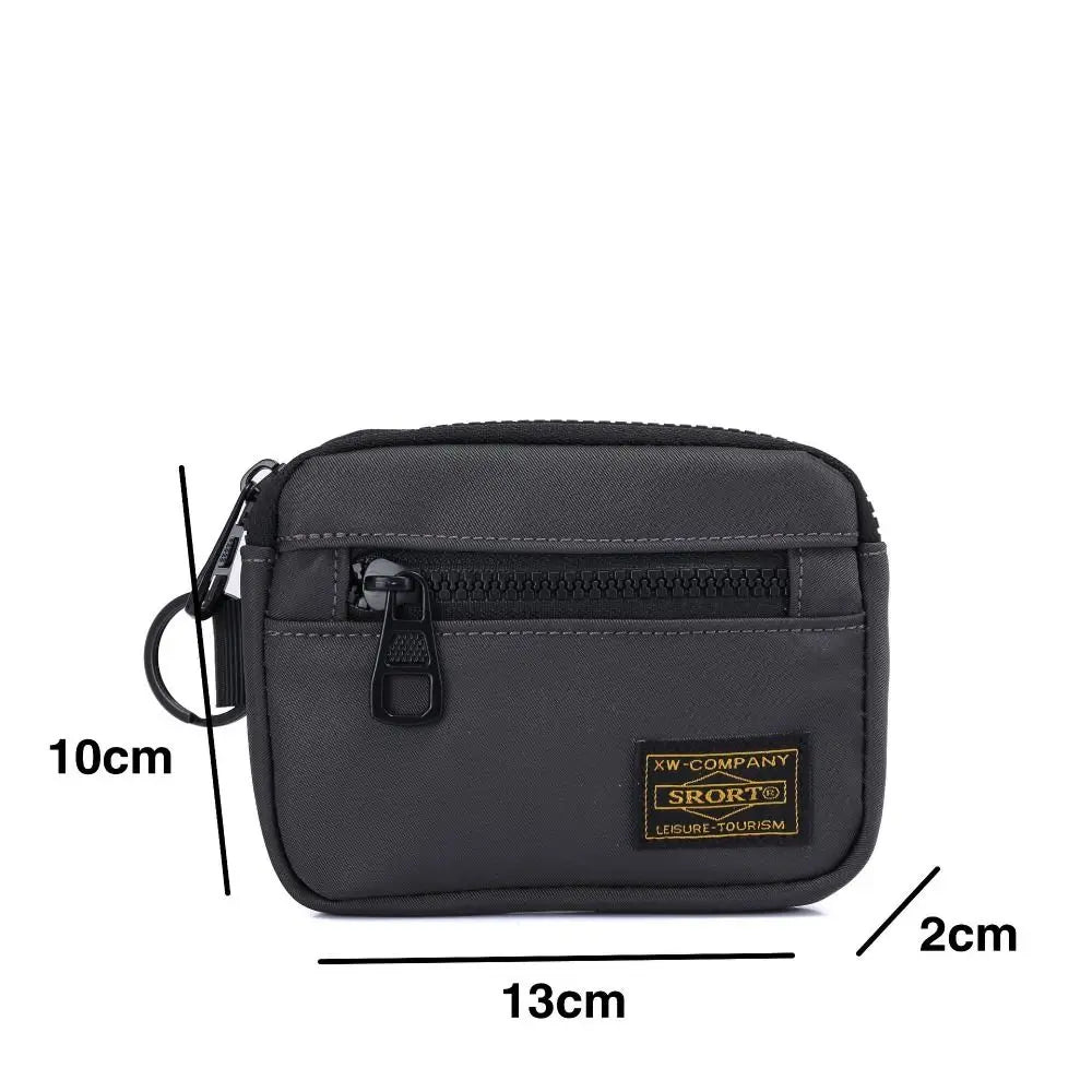 Casual Men's Coin Purse Canvas Zipper Short Wallet Retro Key Holder Small Money Bag Trend Youth Mini Handbag