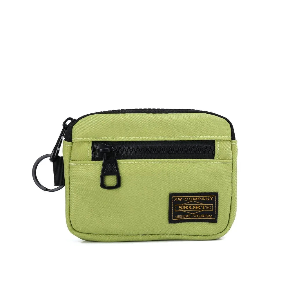 Casual Men's Coin Purse Canvas Zipper Short Wallet Retro Key Holder Small Money Bag Trend Youth Mini Handbag
