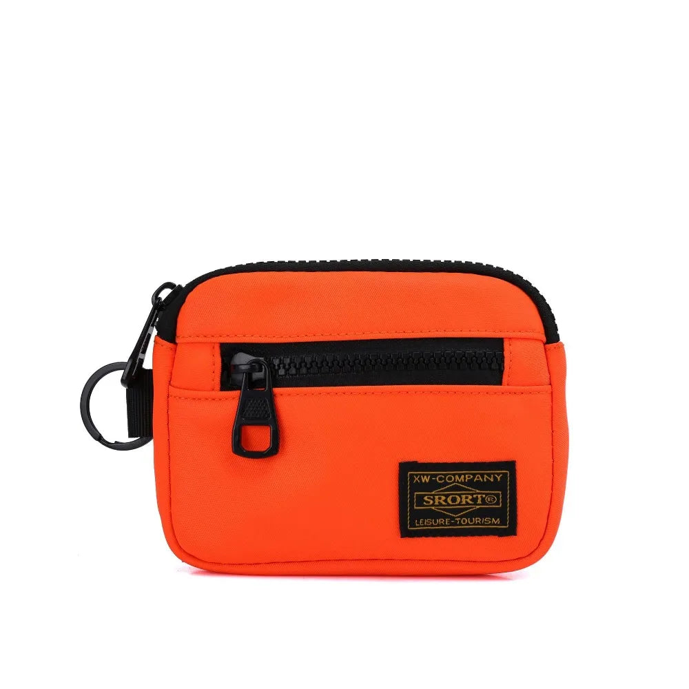 Casual Men's Coin Purse Canvas Zipper Short Wallet Retro Key Holder Small Money Bag Trend Youth Mini Handbag