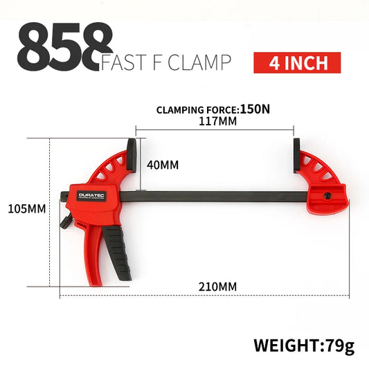 4 inch F Type Woodworking Clip Quick Grip Clamp  Carpenter Ratchet Release DIY Hand Tool