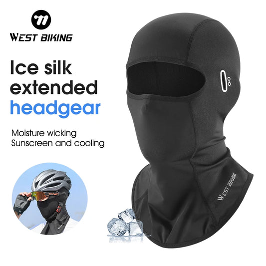 WEST BIKING Cycling Cap Summer Cooling Summer Sunscreen Sport Balaclava UV Protection Bike Motorcycle Full Face Cover Headwear