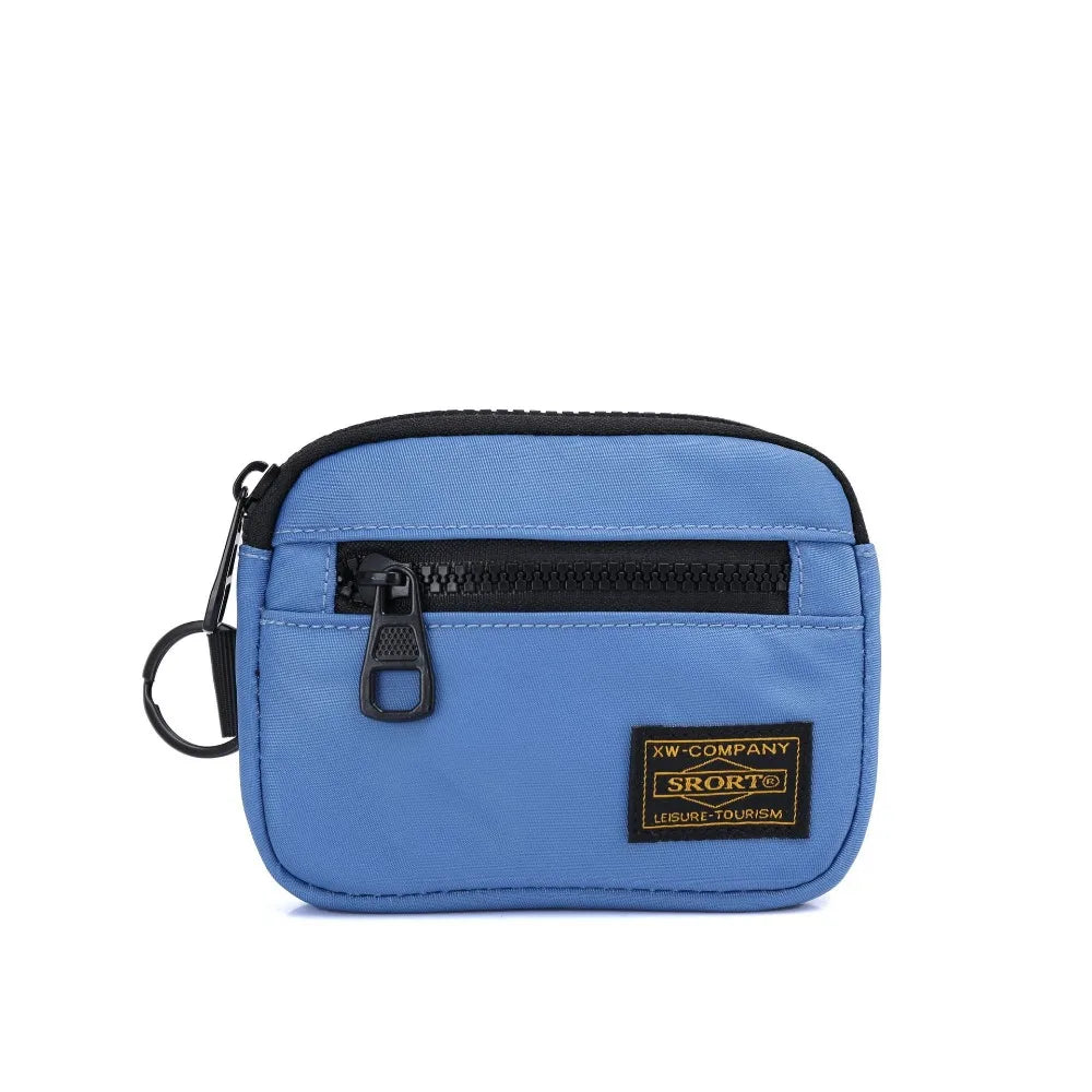 Casual Men's Coin Purse Canvas Zipper Short Wallet Retro Key Holder Small Money Bag Trend Youth Mini Handbag