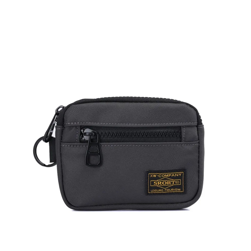 Casual Men's Coin Purse Canvas Zipper Short Wallet Retro Key Holder Small Money Bag Trend Youth Mini Handbag