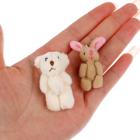 High Quality  5cm Soft Mini Plush Rabbit dollhouse Miniature Accessories Animal Toy Furniture for Doll Home Decoration 1pc